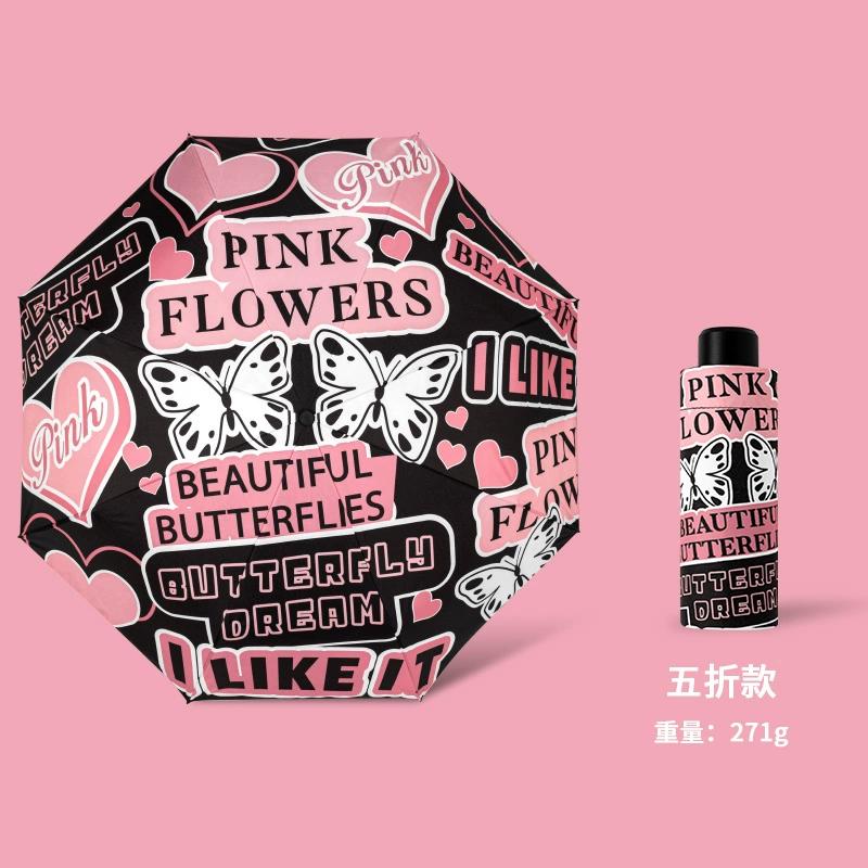 American Retro Umbrella Female Weather Rain Cartoon Dog Cute Student Fully Automatic Folding Sunscreen Sunshade Sun Umbrella