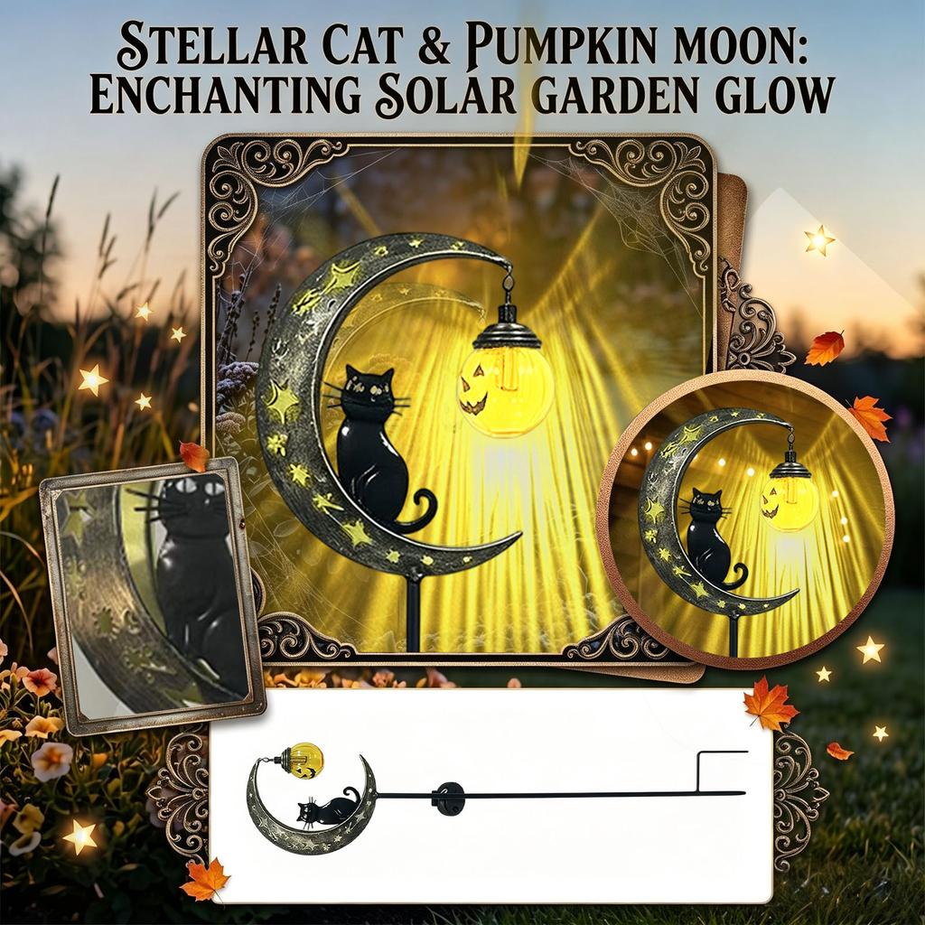 Halloween Gartenstablicht mit Kürbis-Mond-Design für Außendekoration