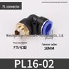 Copper Air Hose Quick Connector, 90° L-Shaped Right Angle, PL4-M5 8-02 12-04