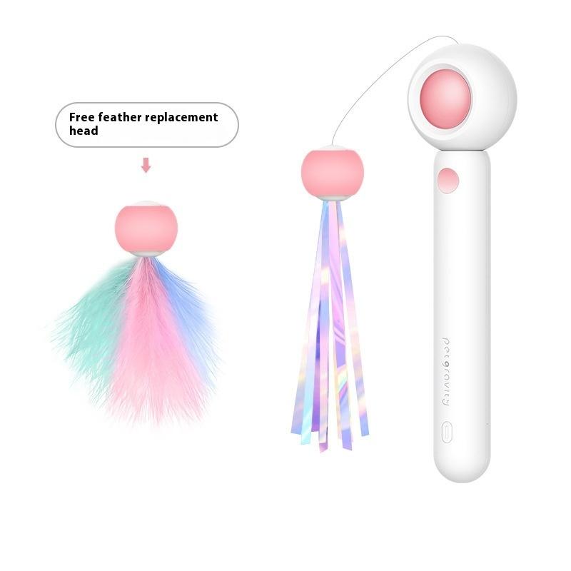 1/3Pcs Laser Small Bell Cat Feather Wand Cat Teaser Stick Telescopic Stick Fun Indoor Play And Exercise Cat Pet Interactive Toy