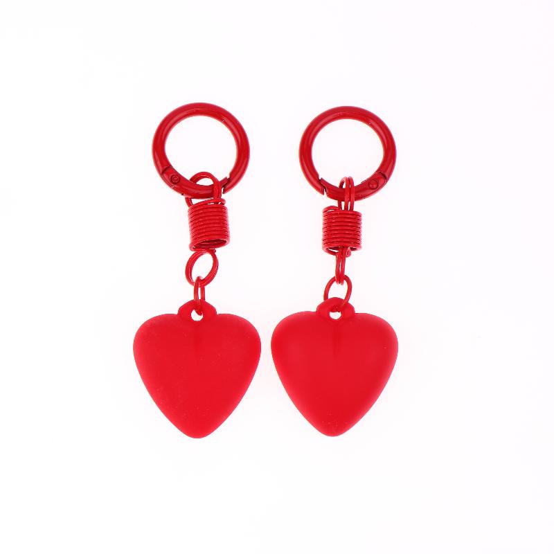 2Pcs Cute Candy Color Heart Keychain Korean Simple Love Keyring Bag Pendant Hanging Decoration Car Key Holder Couple Gifts
