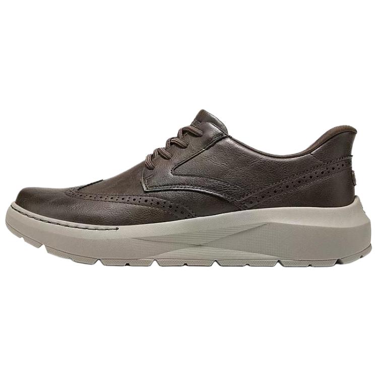 Skechers Casual Versatile Comfortable Casual Leather Shoes Men Shoes Brown 205704-CHOC 39.5