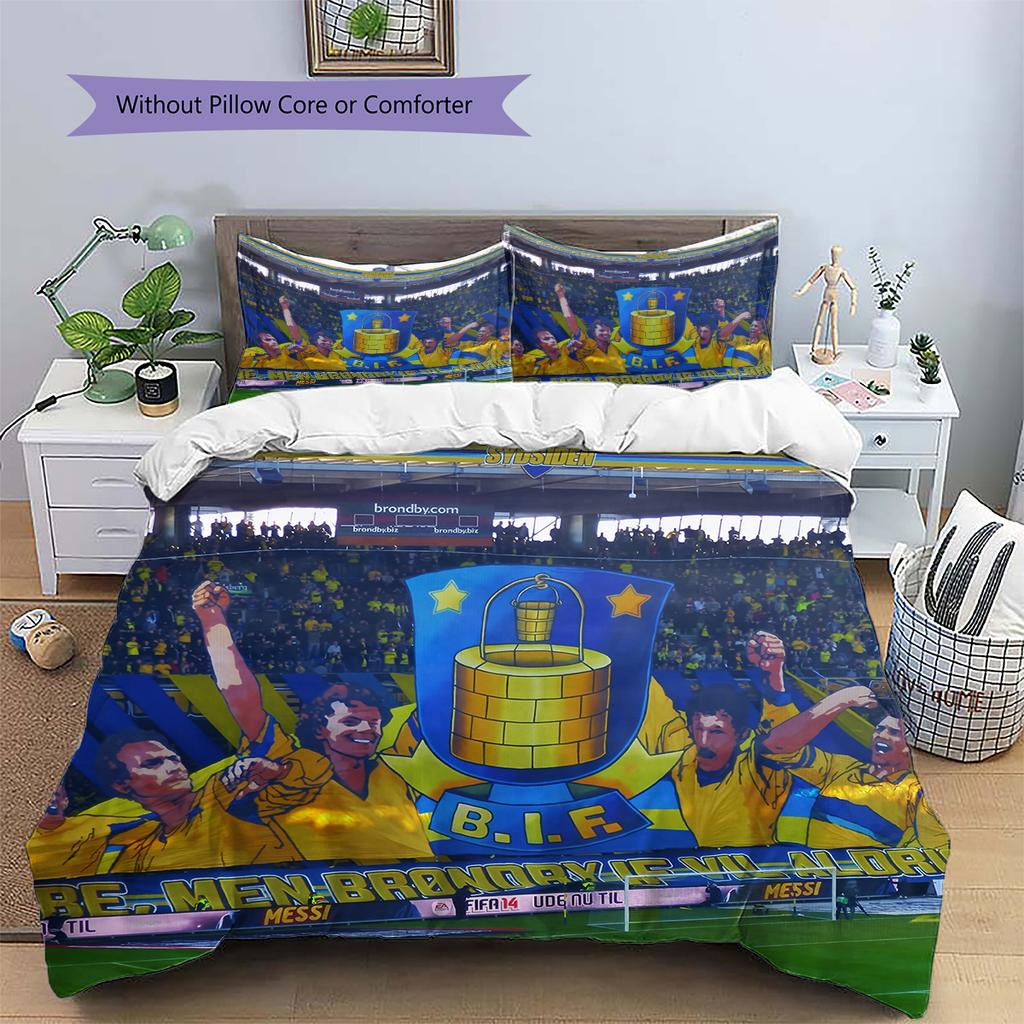 Brondby IF Pattern Bedding Home Decoration Birthday & Festival Gift (1 * duvet cover + 2 * pillowcase, without core)