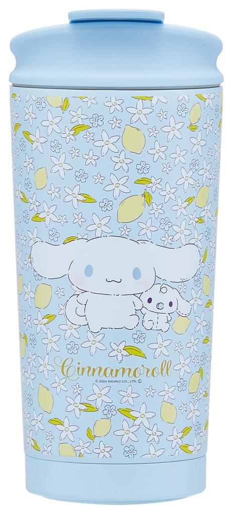 Skater Thermo Vacuum with Flap Sanrio Cinnamoroll Plush Tumbler, 450ml, Hot/Cold Insulation, Insulated, Lid, Lock, Hug, STBF5-A