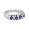 Blue Sapphire Oval Half Eternity Ring - 925  Sterling Silver
