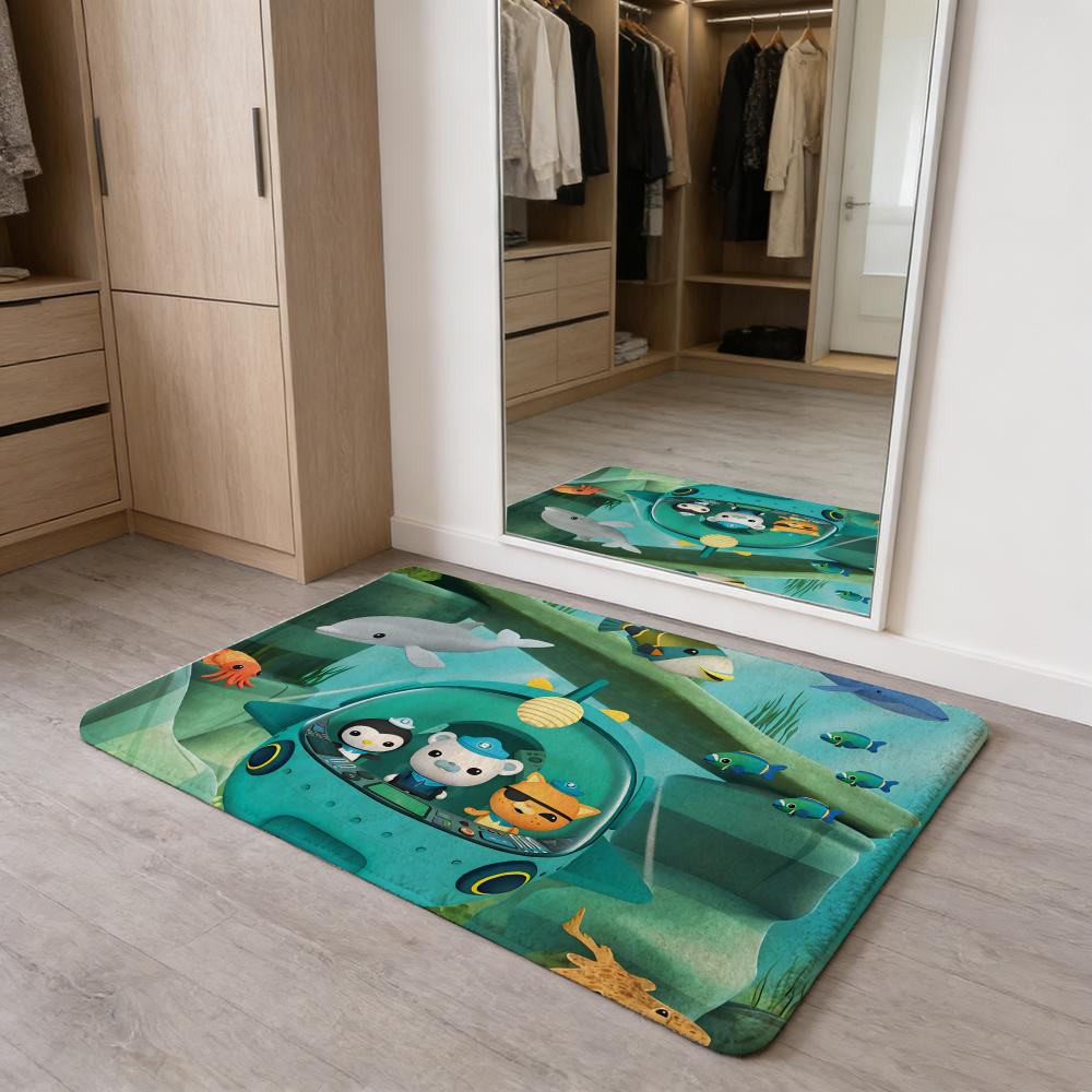 Anime The Octonauts Floor Mat Flannel Door Mat Non-Slip Absorbent Washable Indoor Home Rug