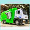 Alloy Green Simulation Garbage Truck Model Toy With Sound And Light Functions