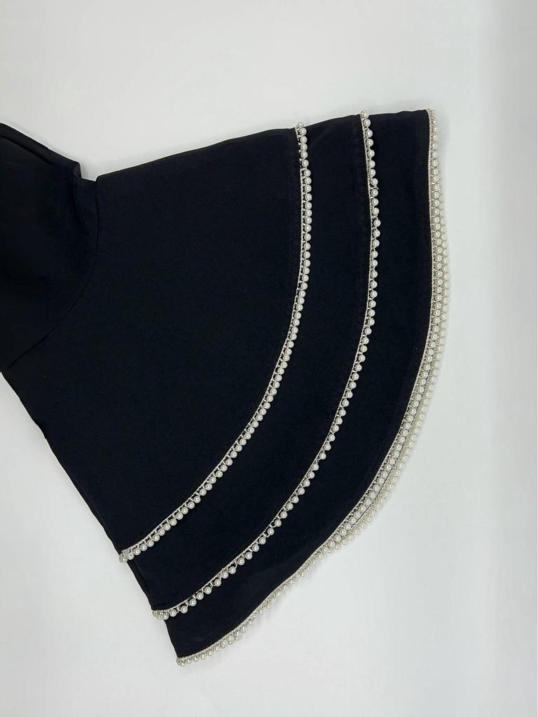 Elegant Hand-embroidered Pearl Women's Abaya Robe