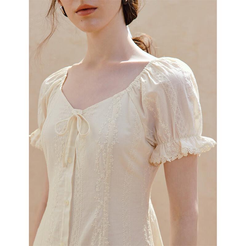 INMAN 100% Xinjiang Cotton Embroidered Tea Dress