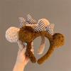 Women Bow Bear Ear Plush Hair Band Cartoon Headband Female Sweet Cute Girls Hairband Hair Accessories