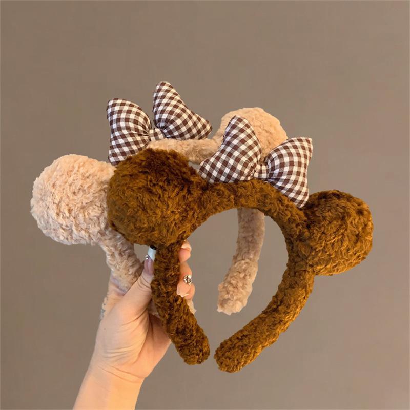 Women Bow Bear Ear Plush Hair Band Cartoon Headband Female Sweet Cute Girls Hairband Hair Accessories