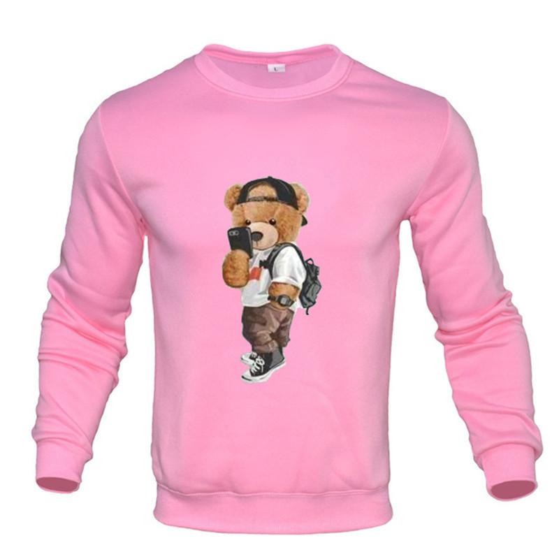 

Чоловічі пуловери з круглим вирізом Осінь Зима Чоловічі Світшоти з принтом кумедного ведмедика Тедді Зовнішня Мода Повсякденні Пуловери та Довгі Рукави Чоловічі M