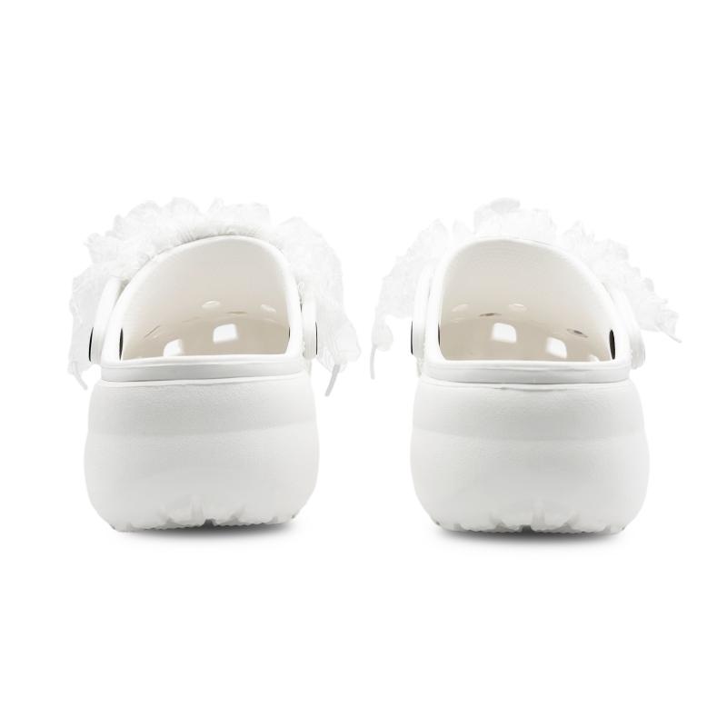 Crocs Classic Platform Clog EVA Sweet Fashion Trend Commuter Personality Simple Hole Shoes Women's White