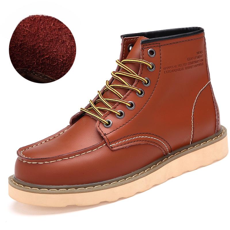 Autumn and Winter Men's Boots Genuine Leather England Style Men's Short Boots Trend Worker Boot High-Top Shoes Fashion Leather Boots
