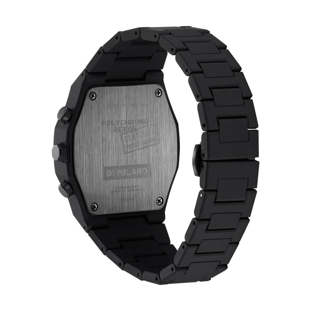 Authorized Distributor [D1 MILANO] D1 Milano Men's Watch PHBJSH Polychrono Shadow 40.5mm All Black