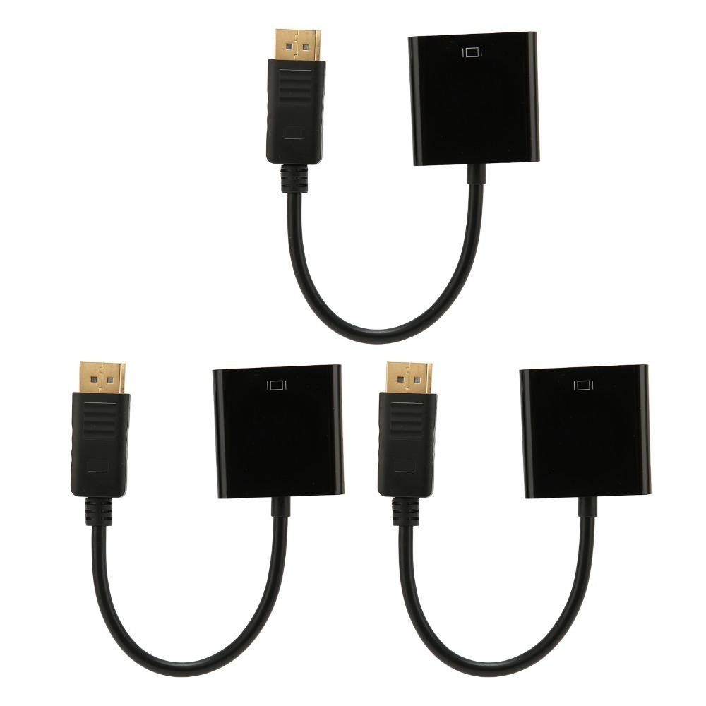3PCS 1080P DP To DVI Adapter Cable Unidirectional DP Conversion Cable  Office Workers