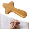 Handheld Wooden Cross Hand Home Palm Size Holding Small Pocket for Christmas