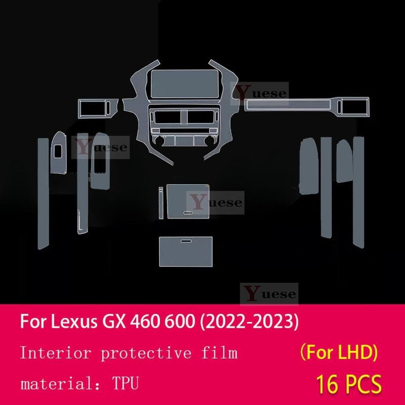For Lexus GX 460 600 - Car Interior Center Console Transparent TPU Protective Film Anti-scratch Sticker