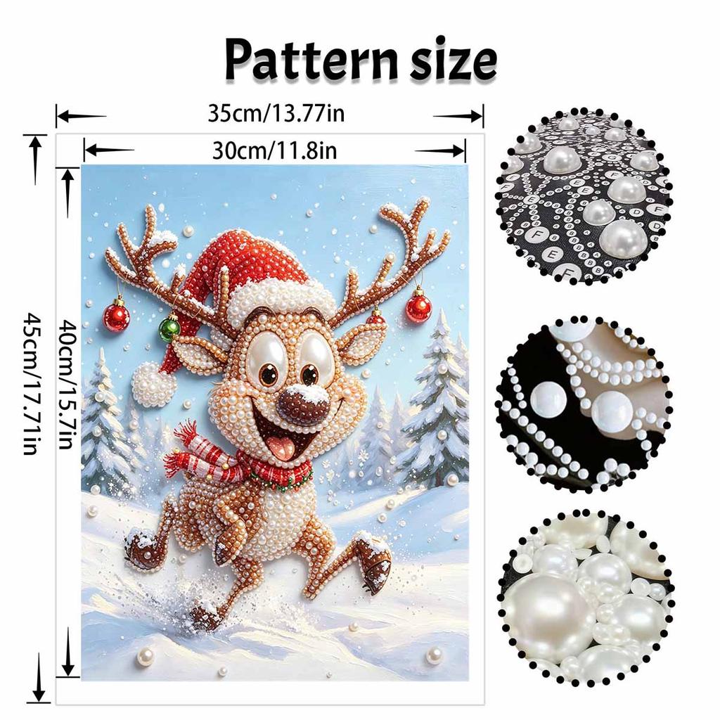 Christmas Pearl Painting Kit Handmade DIY Reindeer Snow Forest Home Decoration Painting