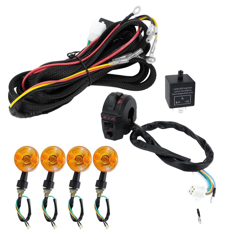 Multi-Purpose Turn Signal Kit With Adjustable Flash Relay For ATV Motorcycle Trucks Accessories Easy Installation