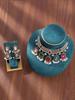 European Bohemian Necklace & Earrings Set: Retro, Ethnic Style Chain with Exaggerated Personality.