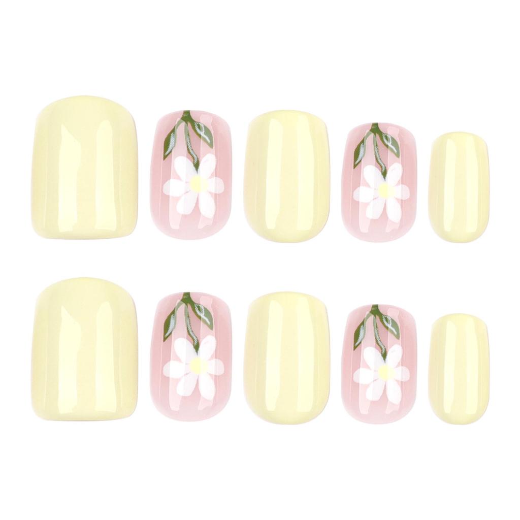 Summer Style Daisy Flower Wearable False Nails Set