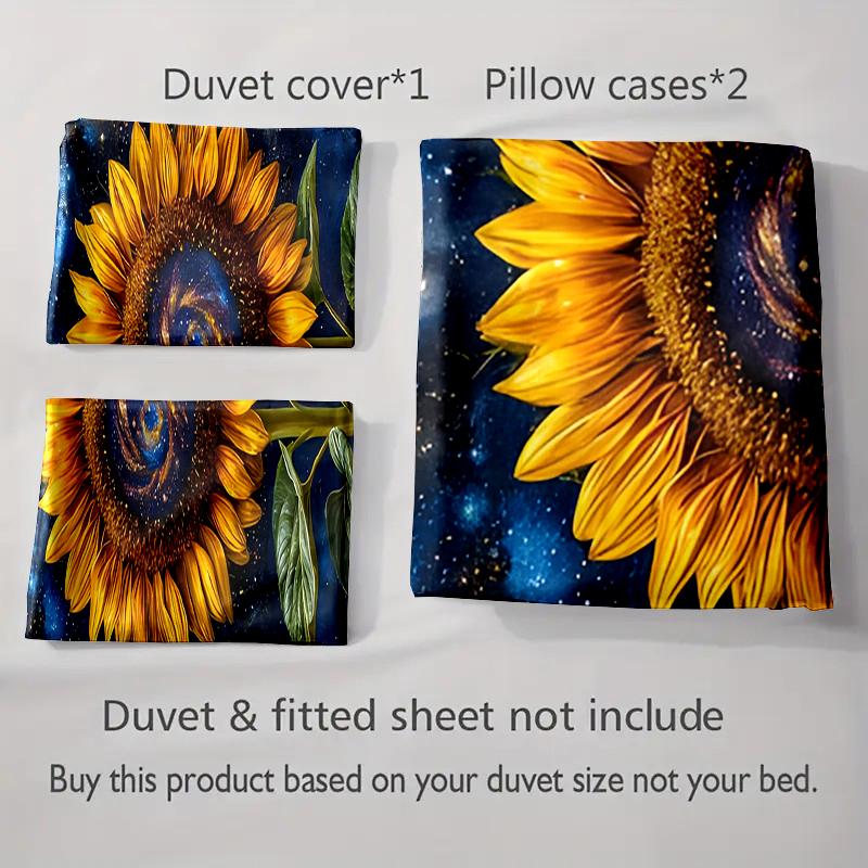 Sunflower Galaxy Design. Bedding Duvet Cover Sets Duvet Covers Pillowcases Gifts (1 * Duvet Cover 2 * Pillowcases, Without Duvet Insert)