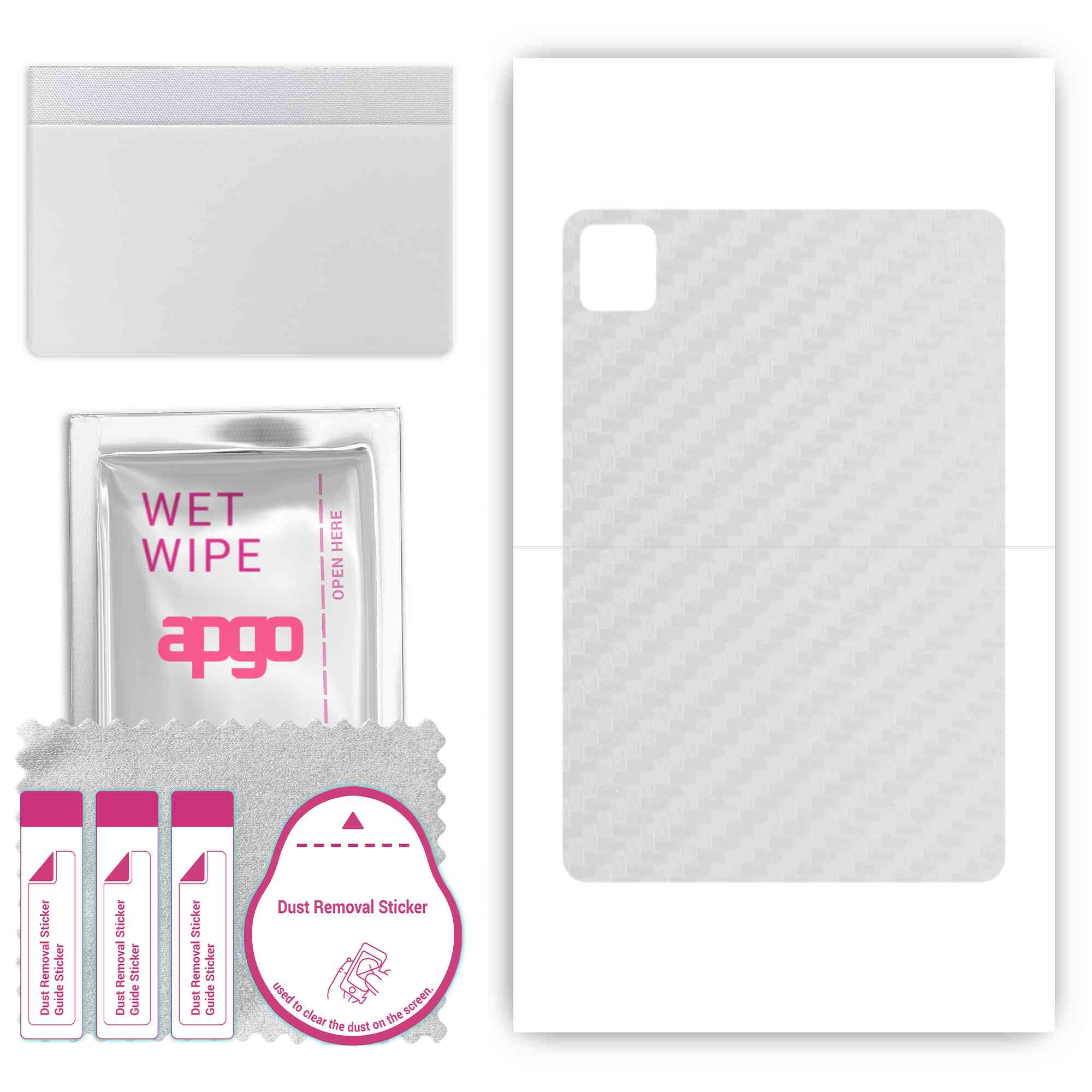 

apgo Protective Skin Sticker for the back compatible with TCL TAB 10s, Wrap Film, Foil, Vinyl - Pattern Transparent Carbon