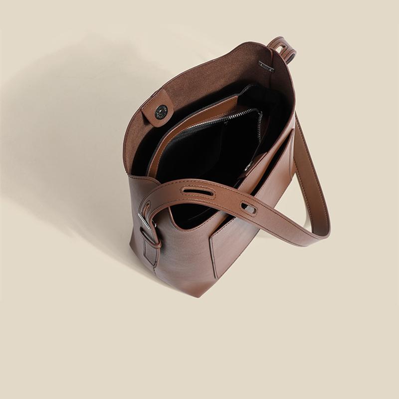 Summer Newest Commuter Bag Women'S Simple And Versatile Shoulder Bag Bucket Bag Large-Capacity Foreign-Style Tote Bag