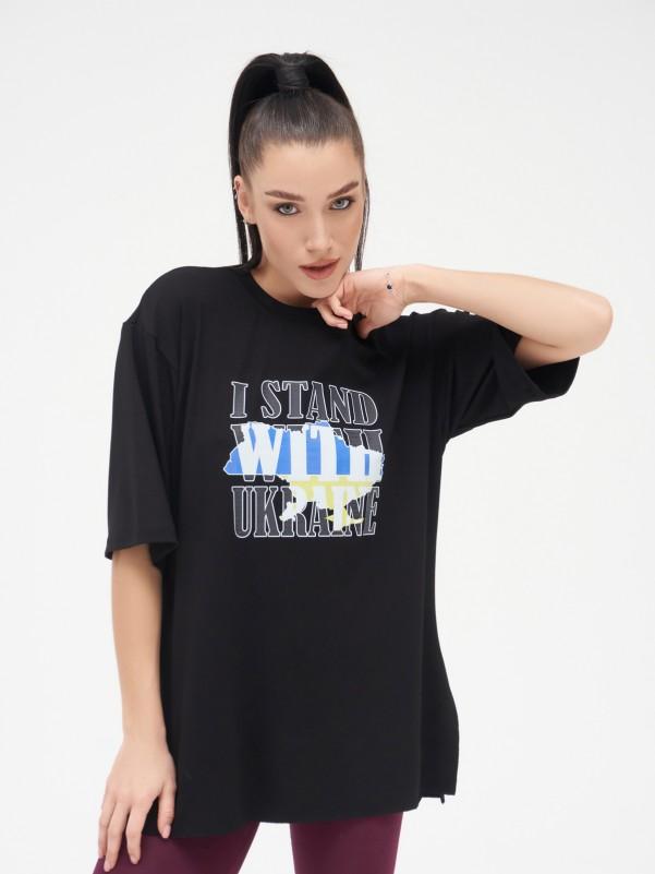 T-shirt asymétrique en maille avec imprimé ISSA Plus et fentes