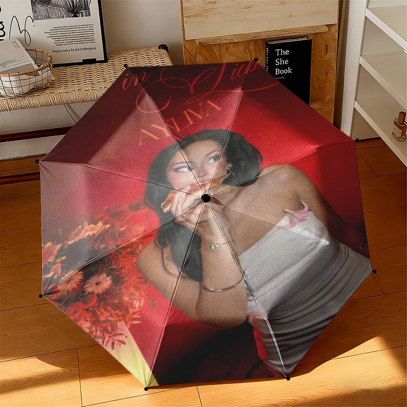 1pc Ayliva Tour Poster Umbrella Portable Folding Umbrella Iron Frame Hole Bone Structure Outdoor Home Umbrella