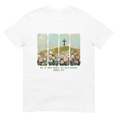 He Is Risen Christian Wildflower Happy Easter Women Girls T-Shirt