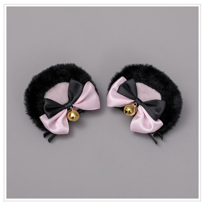 Tierohren Haarspangen Mode Kreative Haaraccessoires Doppelte Schleife Glöckchen Bärenohrclips Lolita Kawaii Cosplay Spange Dekor