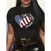 "Faith Family Freedom" American Flag Heart Patriotic Tee 4th of July Casual Top