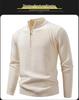 Men's Solid Color Stand Collar Half-Zip Sweater for Autumn/Winter - European & American Casual Knit Pullover