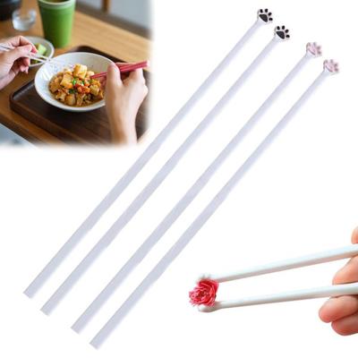 1 Pair Cat Paw Chopsticks Reusable Non-Slip Grip Chopsticks Cute Cat-themed Utensils for Cat Lovers Sushi Noodles Rice Dining