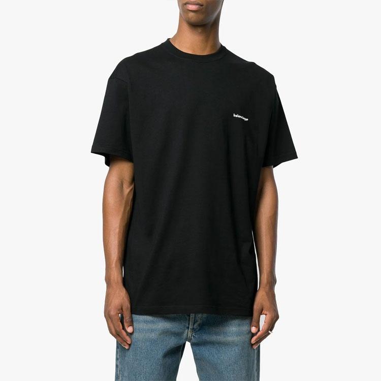 Balenciaga Small Logo Print Regular Fit Cotton T Shirt Men's 556150TYK281000