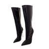Fashion Sexy Stone Pattern Knee-High Boots for Women Shoes Pointed Toe Gladiator Long Thigh Thin HIgh Heled Knight Botas Botines