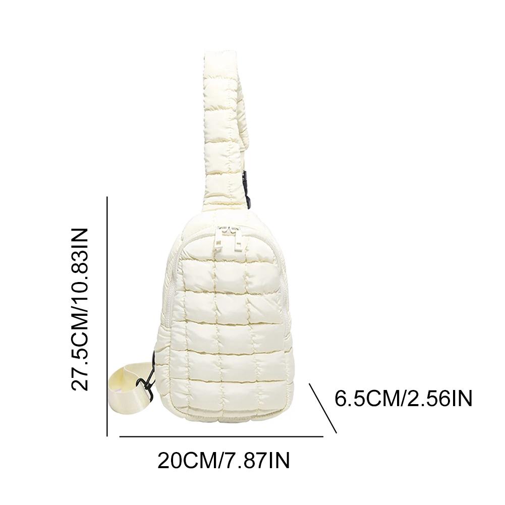 Women Quilted Chest Bag Cloud Waist Bag Adjustable Strap Puffer Crossbody Sling Bags Travel Fanny Pack Outdoor Travel Bags