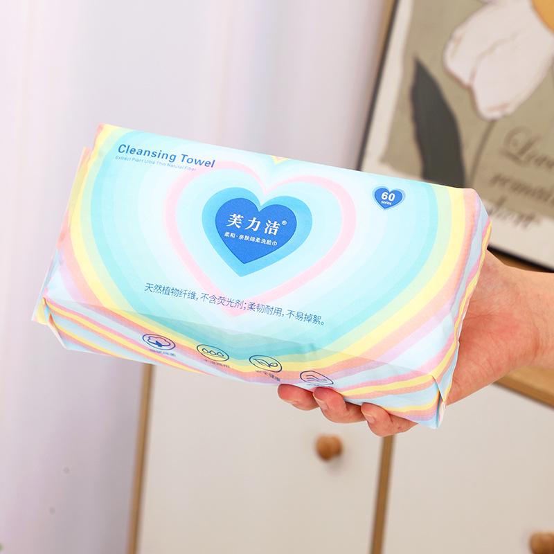 Cotton Soft Family Pack Facial Wipes, Wall-Mounted Dry & Wet Disposable Face Cloths for Home Use