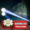 800W LED Super Bright Headlamp Long Shot 3500M Rechargeable Headlight Zoomable Lamp Night Fishing Head Flashlight
