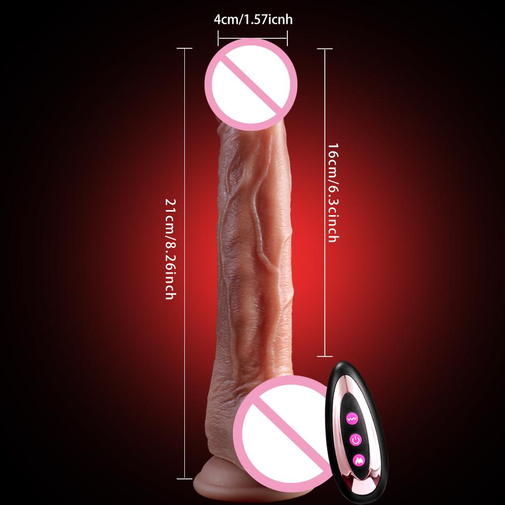Realistic Dildo Telescopic Vibrator Masturbation Anal Plug for Women Thrusting Dick Penis Adult Heating Remote Control Sex Toys