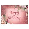 Pink Floral Happy Birthday Backdrop Background Kids Girls Vinyl Decoration 5x3ft 7x5ft 8x6ft