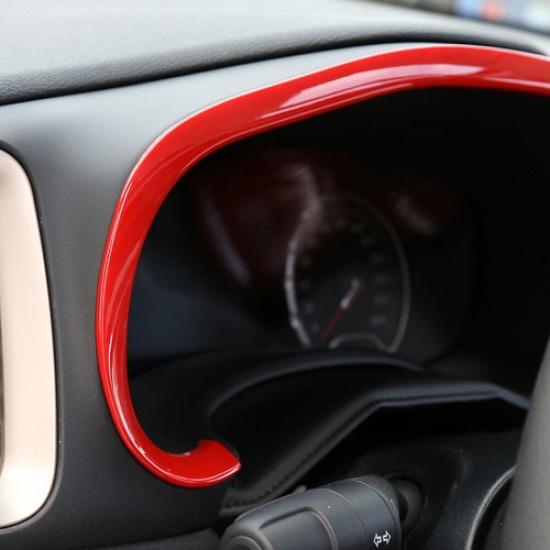 Car Center Console Dashboard Panel Cover 1PCS For Jeep Renegade 2016+ Bright Red