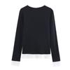 European & American Style Double-Layer Color Block Long-Sleeve T-shirt - Autumn/Winter 2025