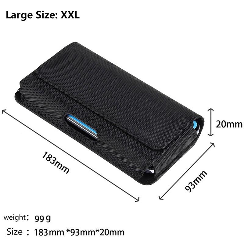 5.2-7.0inch Nylon Mobile Phone Pouch Belt Waist Bag Clip Holster Case for iPhone
