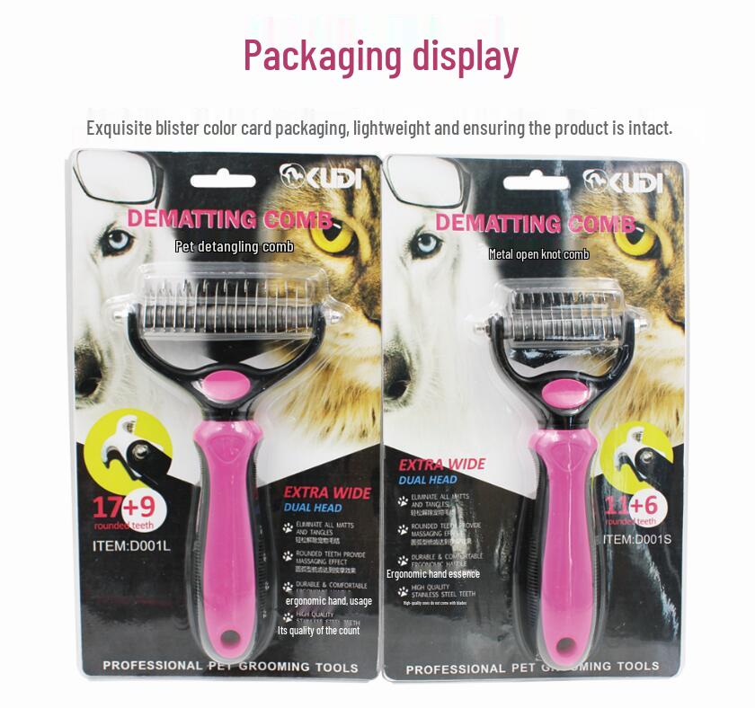 Dual-Sided Pet Grooming Rake Comb for Dogs - Detangling & Shedding Tool