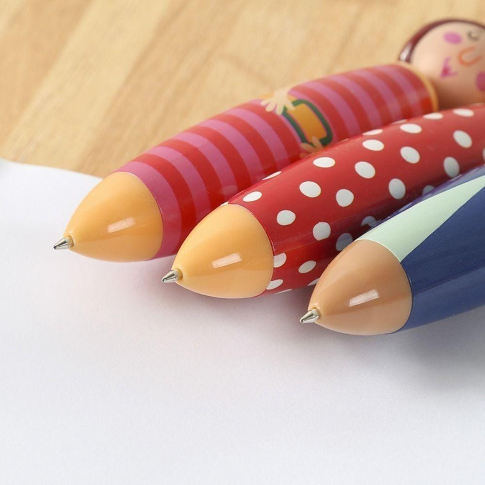 5Pcs/bag Stationery Neutral Pen Cartoon Doll Pen Cute Ballpoint Pen