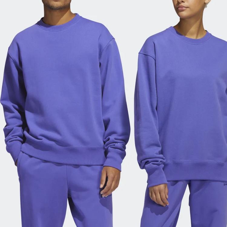 adidas Originals Trefoil X Pharrell Williams Solid Crew Neck Sweatshirt Men Tops Blue HF9945