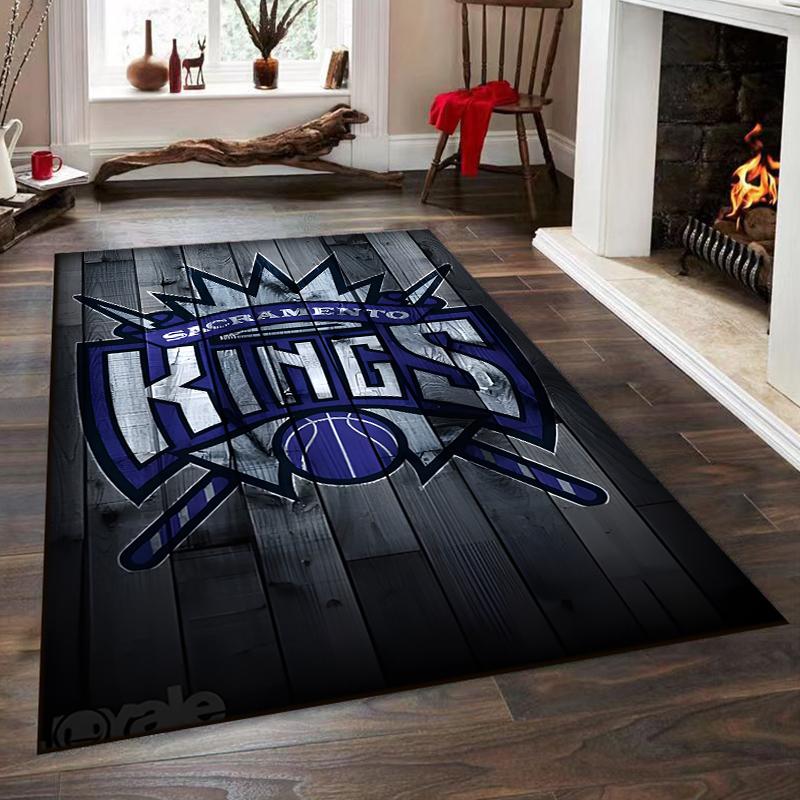 Sacramento Kings Crown Logo Design Non-slip rug suitable for living room and bedroom sofas